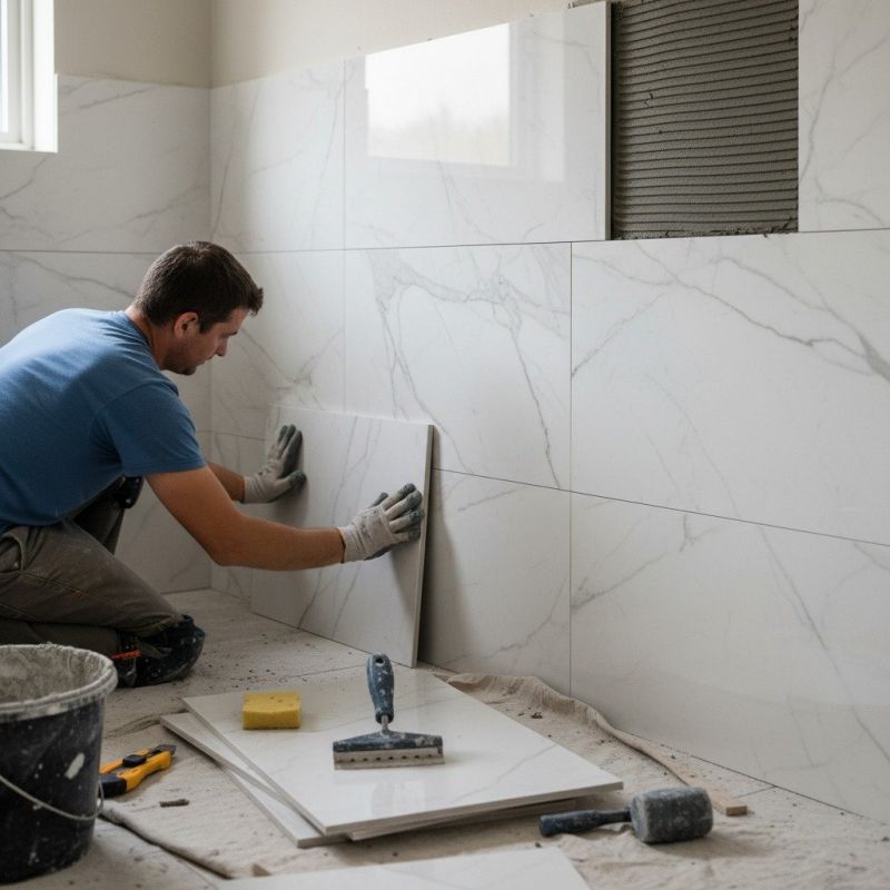 Marble Tile Floor Installation