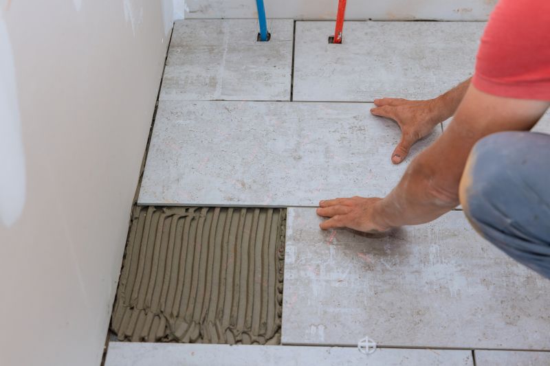 Bathroom Floor Tile Setup